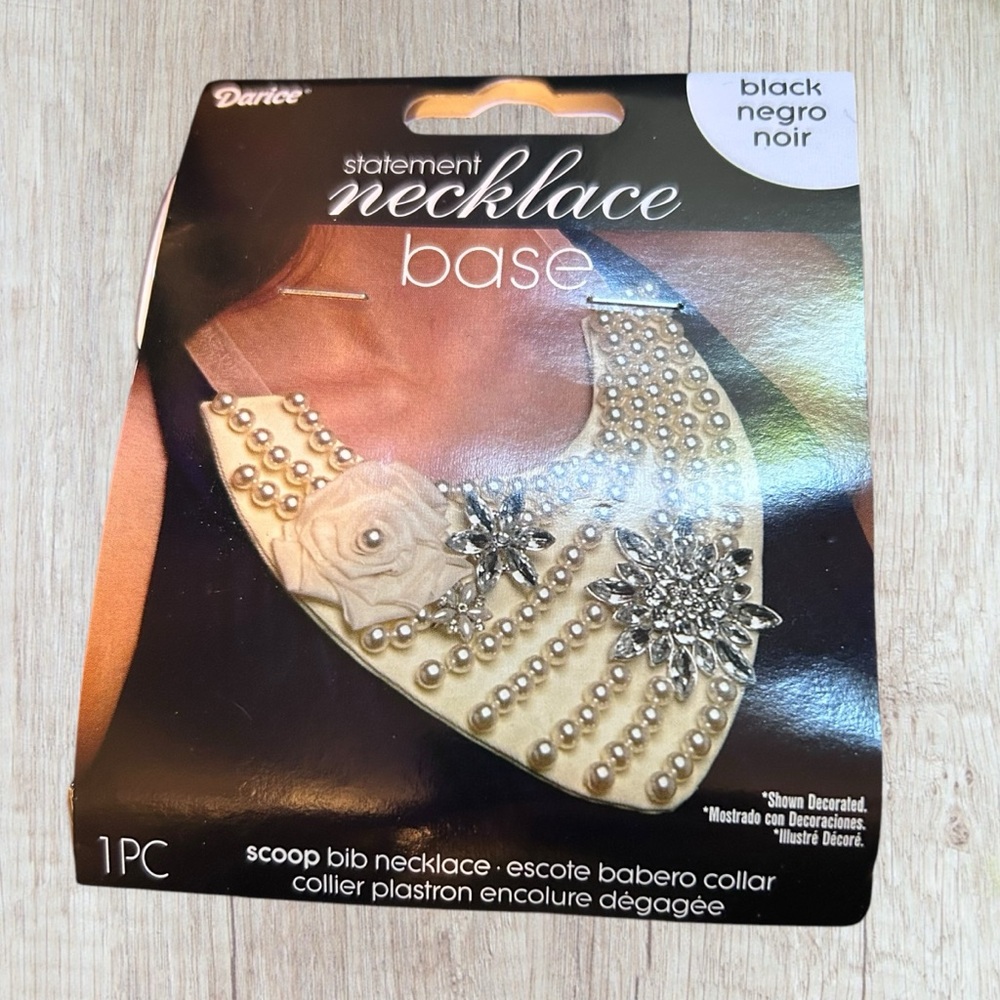 Supplies! Statement Bib Necklace Base Black Jewelry Makers Hand Crafters - Picture 2 of 4